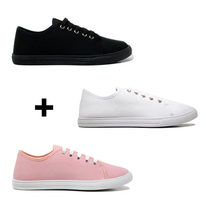 Kit 3 Tênis Feminino Casual Classic Comfort e Estilo